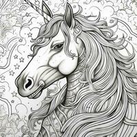 unicornio colorante paginas cómic estilo foto