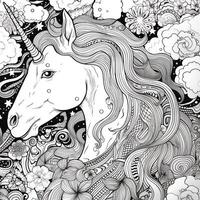 unicornio colorante paginas cómic estilo foto