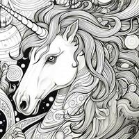 Unicorn Coloring Pages Comic Style photo