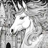 Unicorn Coloring Pages Comic Style photo