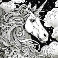 unicornio colorante paginas cómic estilo foto