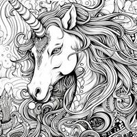 Unicorn Coloring Pages Comic Style photo