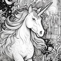 Unicorn Coloring Pages Comic Style photo