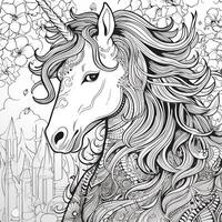 Unicorn Coloring Pages Comic Style photo