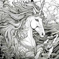 Unicorn Coloring Pages Comic Style photo