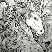 Unicorn Coloring Pages Comic Style photo