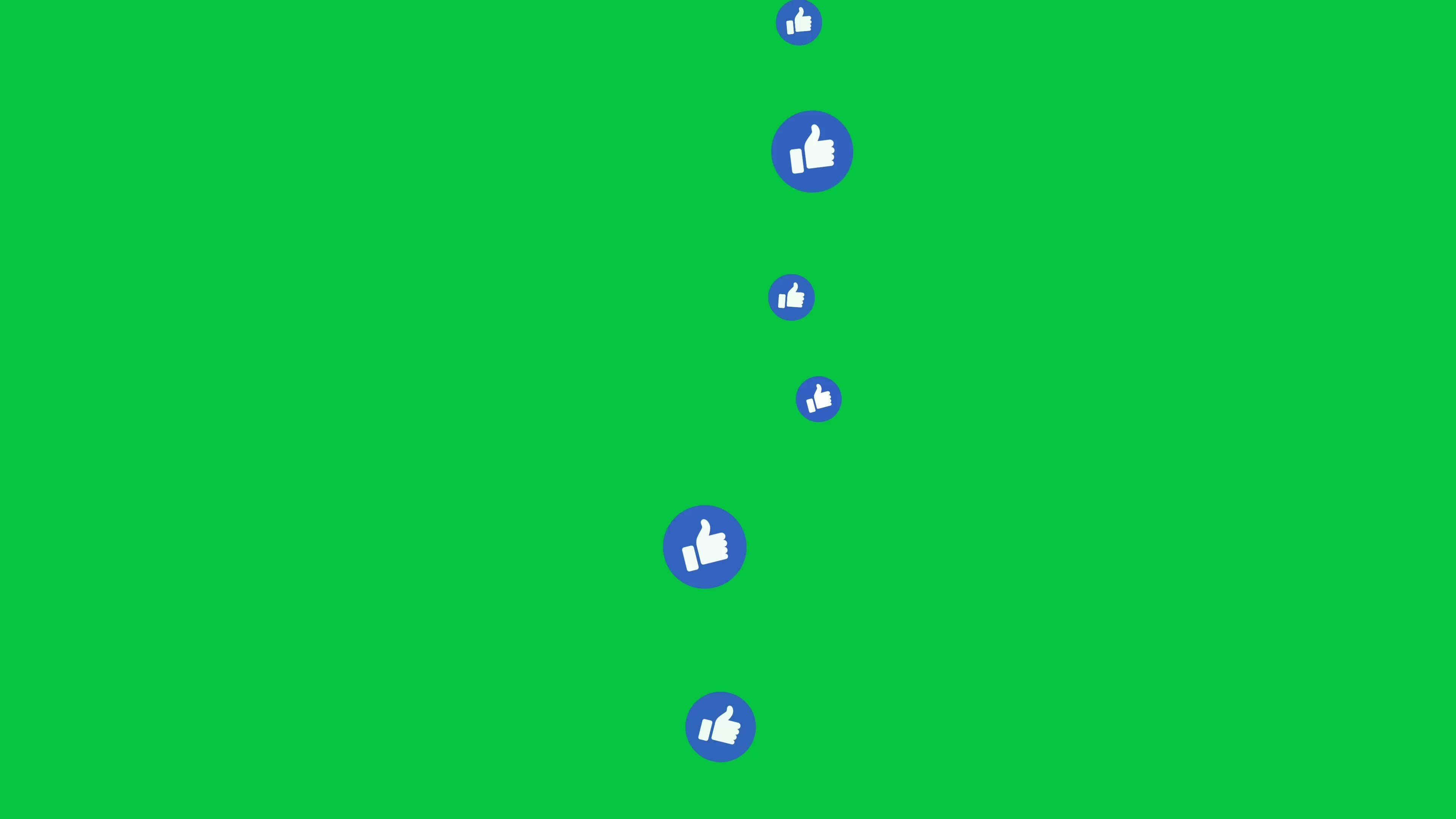 Facebook like button icon flying up animation, video post live reaction
