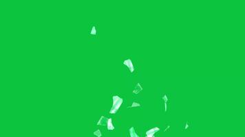 Glass break into pieces effect animation isolated on green screen background video