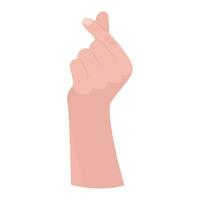 Hand gesture, Korean heart symbol. Body language for communication.Vector illustration isolated on white background. vector