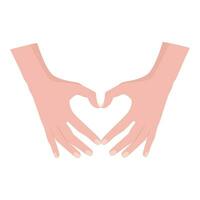 Heart gesture with hands. Symbol of a declaration of love. Vector illustration isolated on white background.