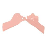 Friendship gesture on little fingers. The concept of reconciliation. Body language for communication. Vector illustration.