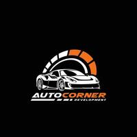 Auto Corner Car Garage Racing Development Logo Isolated vector