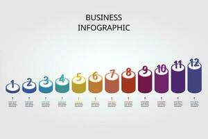 circle template step for infographic for presentation for 12 element vector