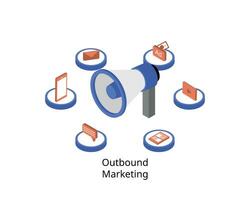 Outbound marketing is the result of reaching out to a potential customer vector
