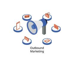 Outbound marketing is the result of reaching out to a potential customer vector