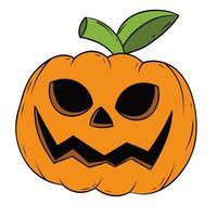 Scary Cartoon Halloween Pumpkig Head vector