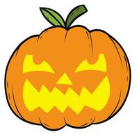 Scary Cartoon Halloween Pumpkig Head vector