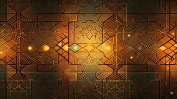 Abstract ornament in arabic style. Islamic background. Generative AI photo