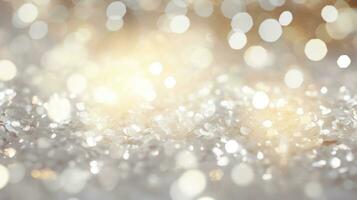 Glitter White bokeh texture. AI Generated photo