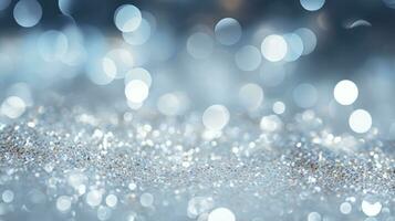 Glitter White bokeh texture. AI Generated photo