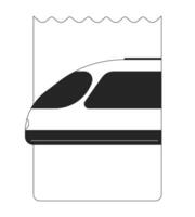 Booking ticket on train flat monochrome isolated vector object. Planning trip. Editable black and white line art drawing. Simple outline spot illustration for web graphic design