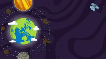 Animation Footage Vector World Ozone Day With Beautiful Galaxy Themes video