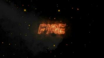 brandend brand brief tekst animatie Aan zwart achtergrond. video