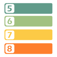 Infographic Menu List 8 Step or Process, Presentation List Menu, Infographic List Number Element png