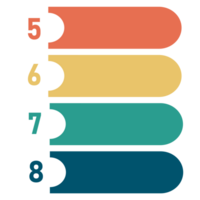 Infografik Speisekarte aufführen 8 Schritt oder Verfahren, Präsentation aufführen Speisekarte, Infografik aufführen Nummer Element png