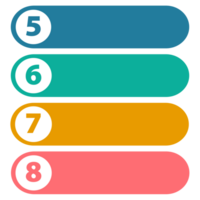 Infografik Speisekarte aufführen 8 Schritt oder Verfahren, Präsentation aufführen Speisekarte, Infografik aufführen Nummer Element png