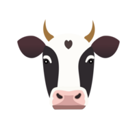 Cute cow face Generative Ai png