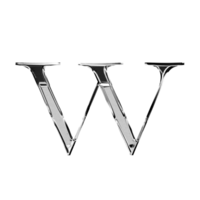 W silver metallic luxury chrome alphabet font png