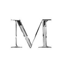 m Silber metallisch Luxus Chrom Alphabet Schriftart png