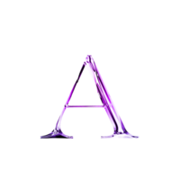 A purple metallic luxury chrome alphabet font png