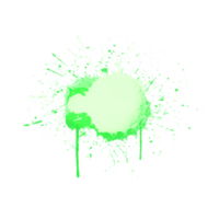 Abstract green watercolor liquid ink splashes hand drawn png