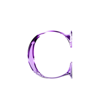 C purple metallic luxury chrome alphabet font png