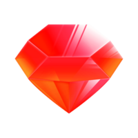 red diamond gemstone game asset bright and beautiful png