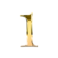 uno oro metallico lusso cromo alfabeto numero font png