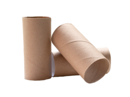 Short tissue paper cores in stack isolated with clipping path. in png file format