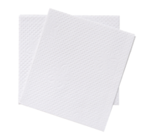 oben Aussicht von zwei gefaltet Stücke von Weiß Gewebe Papier oder Serviette im Stapel isoliert mit Ausschnitt Pfad im png Datei Format