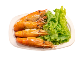 Grilled river prawns or lobsters isolated with clipping path. in png file format