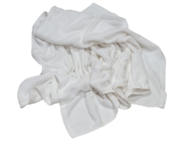 White crumpled towel isolated with clipping path in png file format