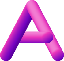 gradient alphabet 3D png