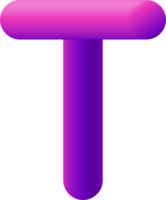 Gradient Alphabet 3d png