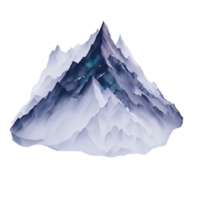 AI Generative Watercolor mountain. Wild landscape element. scattered watercolor. png