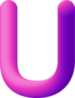 Gradient Alphabet 3d png