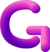 Gradient Alphabet 3d png