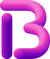 Gradient Alphabet 3d png