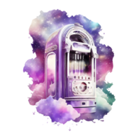 Aquarell Bar Jukebox ai generativ png