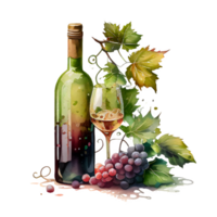 aquarelle du vin les raisins ai génératif png